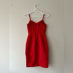 BANANA REPUBLIC Red Bi-Stretch Cami Sheath Cocktail Body con Dress Size 0